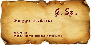 Gergye Szabina névjegykártya